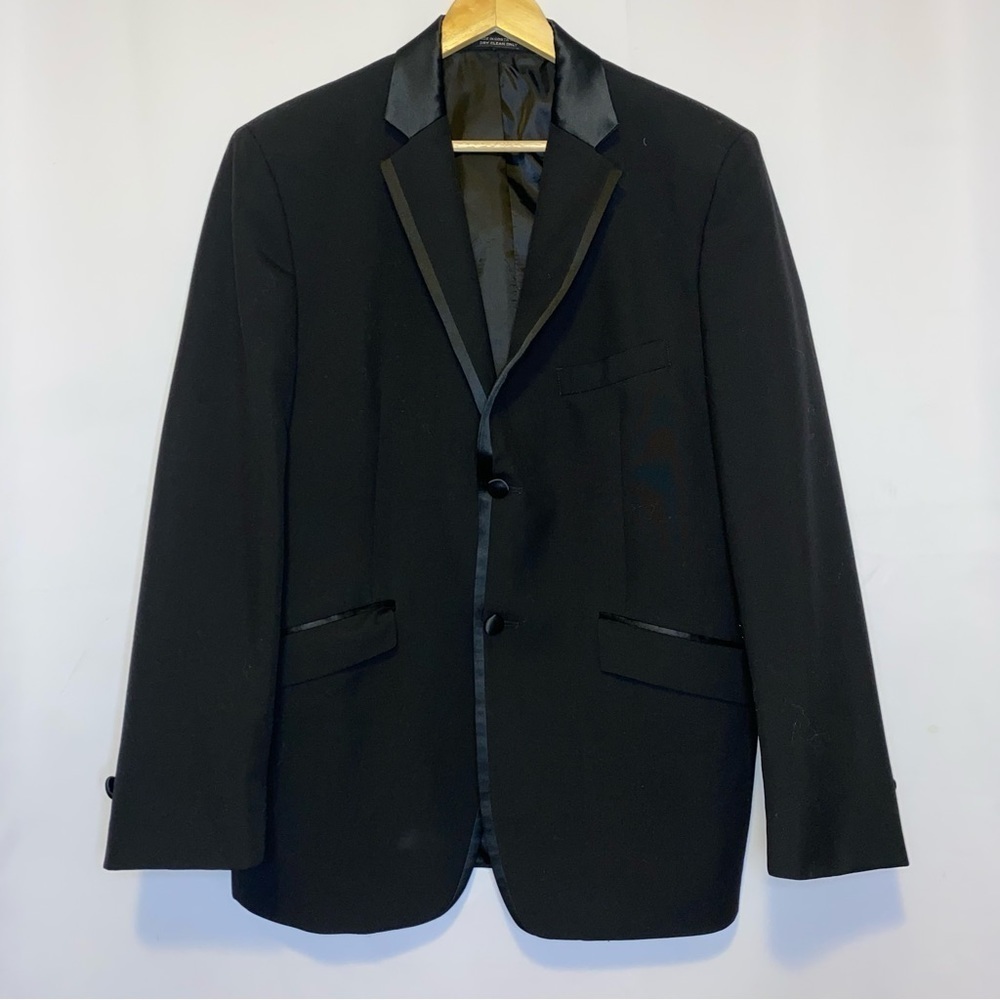 Neil Allyn Black Wool Tuxedo 2 Button Blazer Size… - image 3